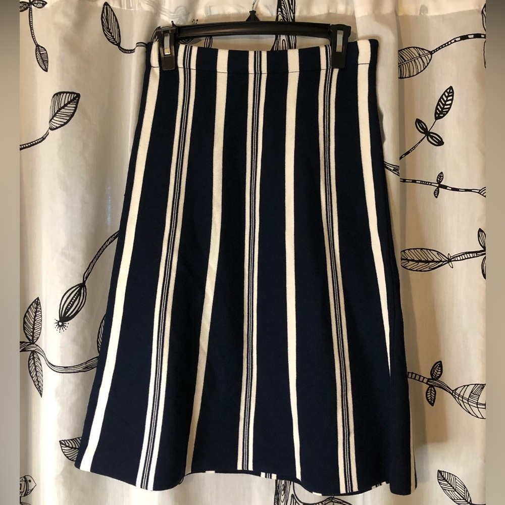 Ann Taylor Aline Navy blue and white Knitted Skirt